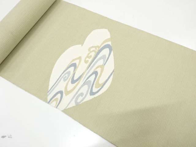 JAPANESE KIMONO / BOLT FOR NAGOYA OBI / SILK / TSUZURE / WOVEN ROUGH WAVE / OUTLET ITEM